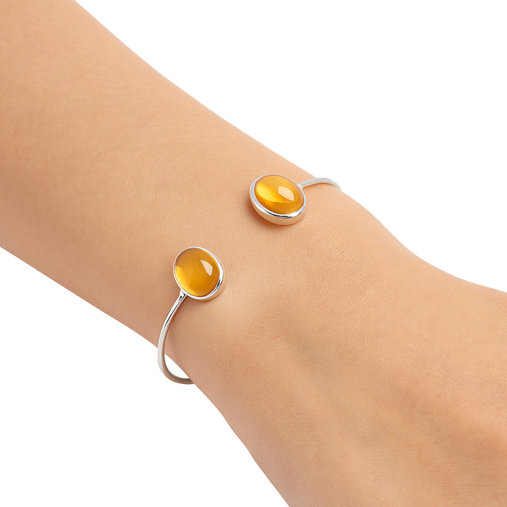 Premium Quality Citrine Cab Cuff Bangle Bracelet B-1004 12-EB10032
