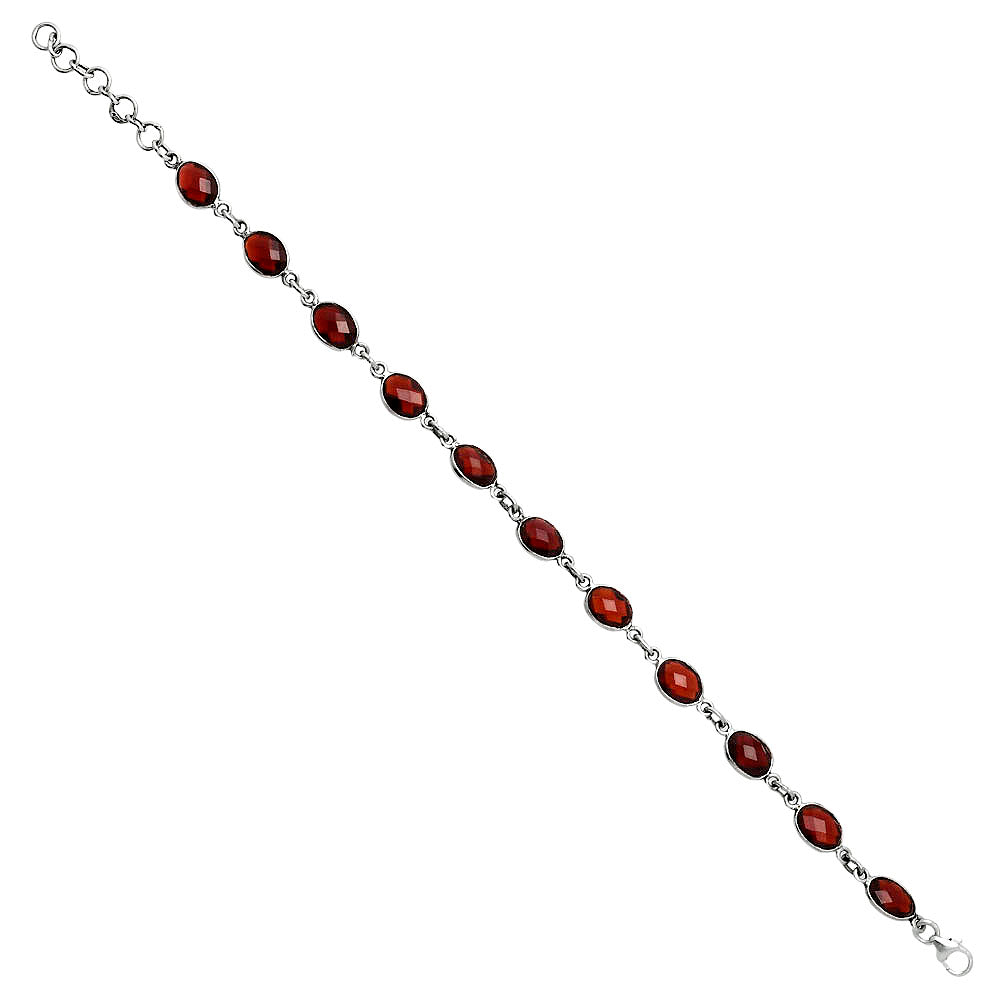 Premium Hessonite Garnet Checker Briolette Bracelet B-1001 14-EB10067