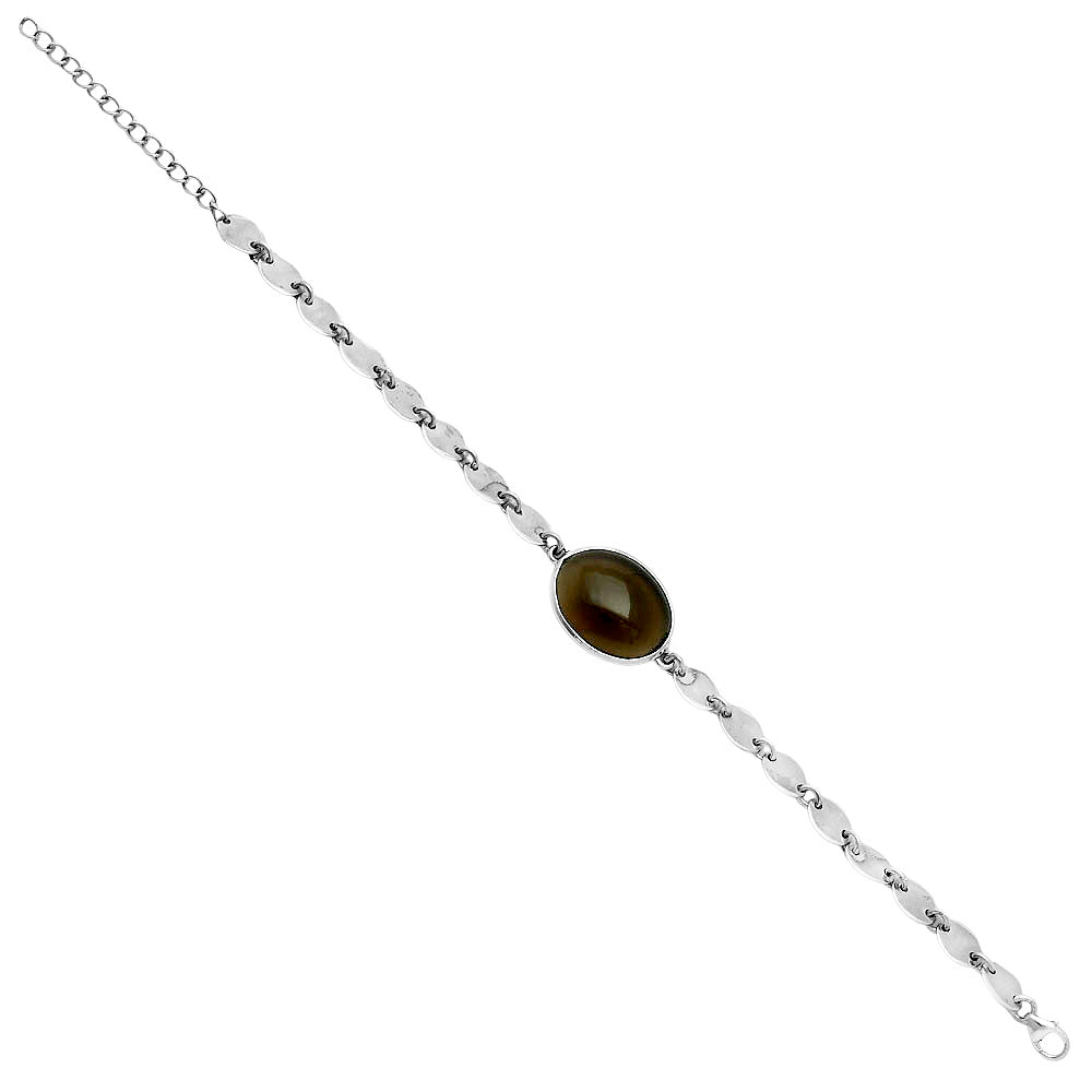 Premium Smoky Quartz Cab - Brazil Bracelet B-1044 17-EB10079