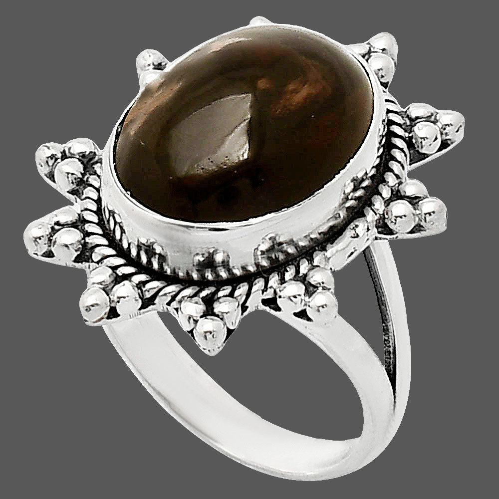 Premium Quality Smoky Quartz Cab - Brazil Ring size-8 R-1234 17-ER10216