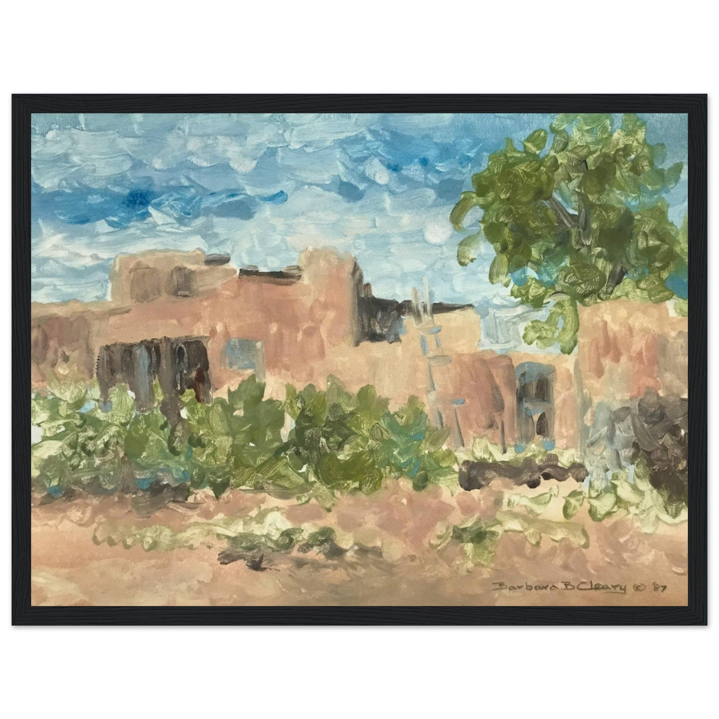 'Adobe Serenity' I 12x16 Wooden Framed Art Print | Original Artwork by American Artist Barbara Cleary