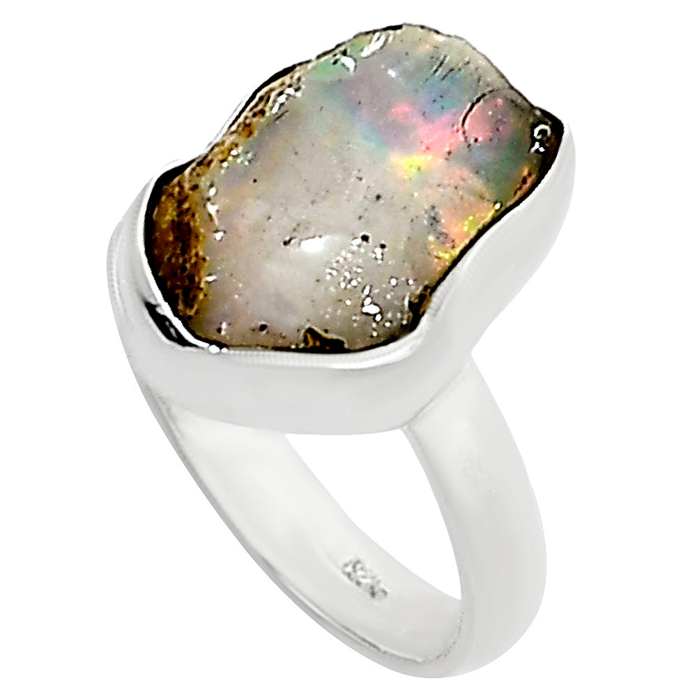 Ethiopian Opal Rough Ring size-5 R-1001 25-ER15981
