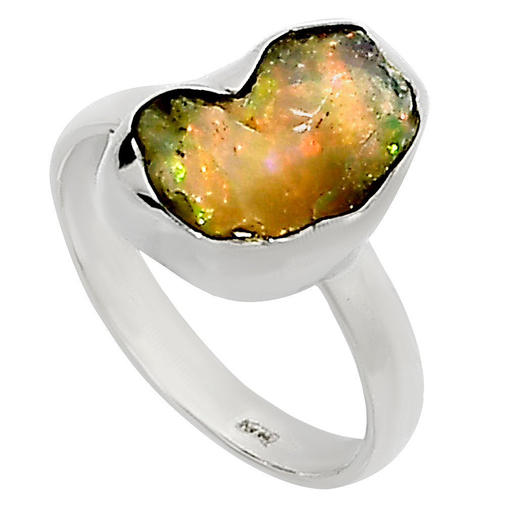 Ethiopian Opal Rough Ring size-8 R-1001 25-ER16015