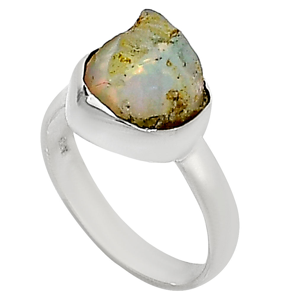 Ethiopian Opal Rough Ring size-7 R-1001 25-ER16195