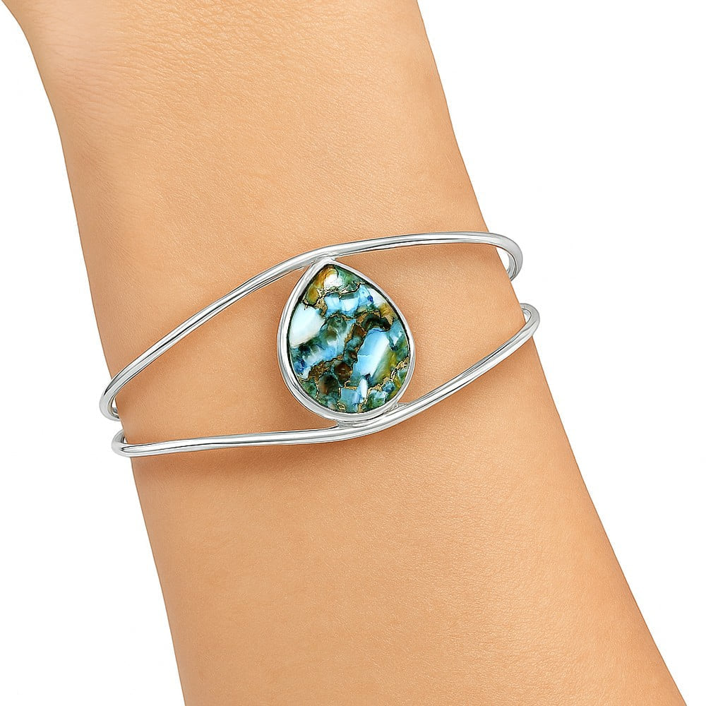 Premium Quality Spiny Oyster Turquoise Cuff Bangle Bracelet B-1013 32-EB10334