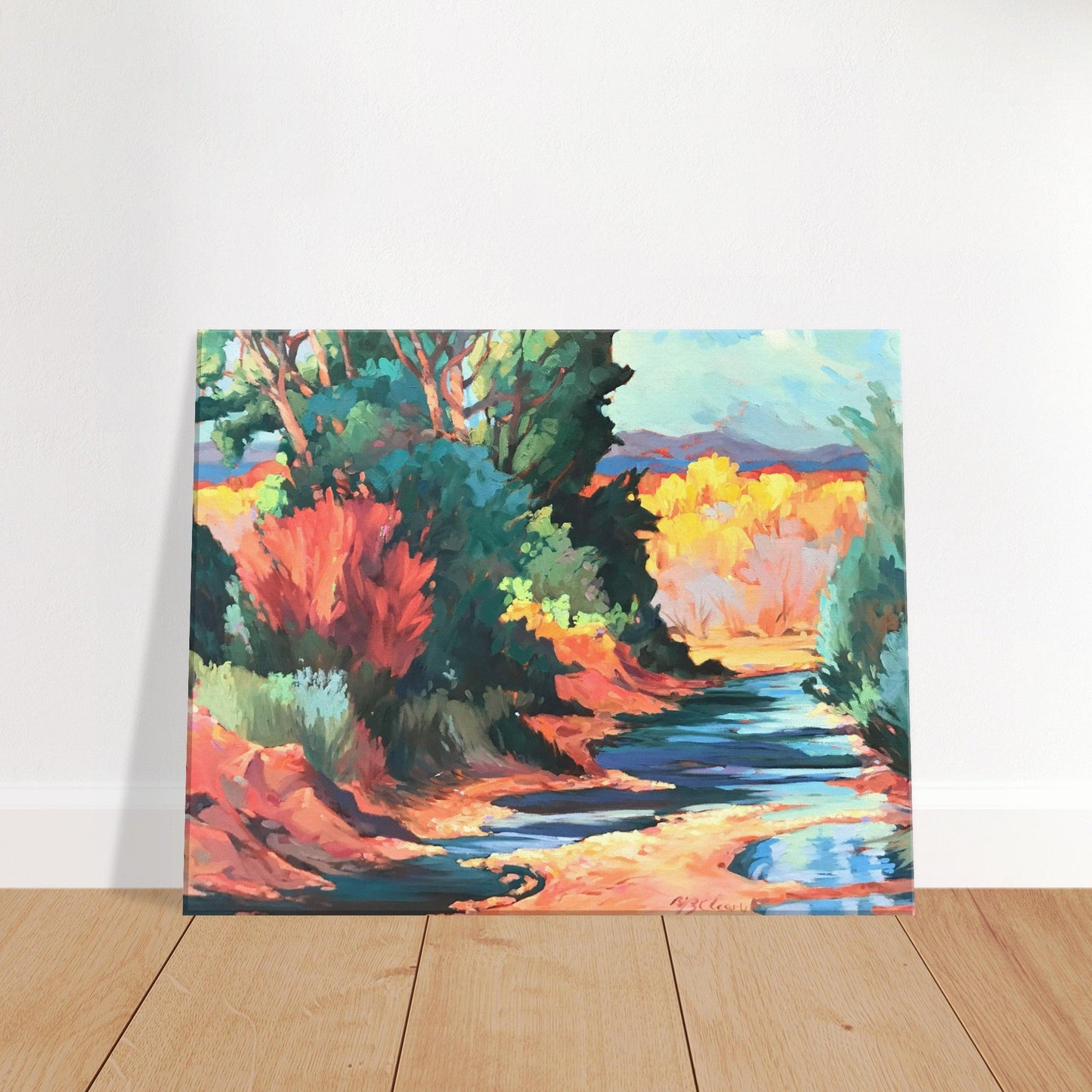 ‘Rio Pueblo’ Landscape | 16x20 Canvas Art Print | Original Artwork by American Artist Barbara Cleary