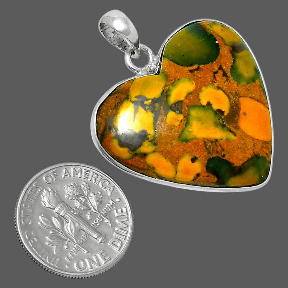 Heart Premium Quality Bamboo Jasper Pendant P-1043 56-EP10588