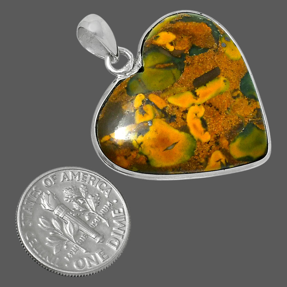 Heart Premium Quality Bamboo Jasper Pendant P-1043 56-EP10592