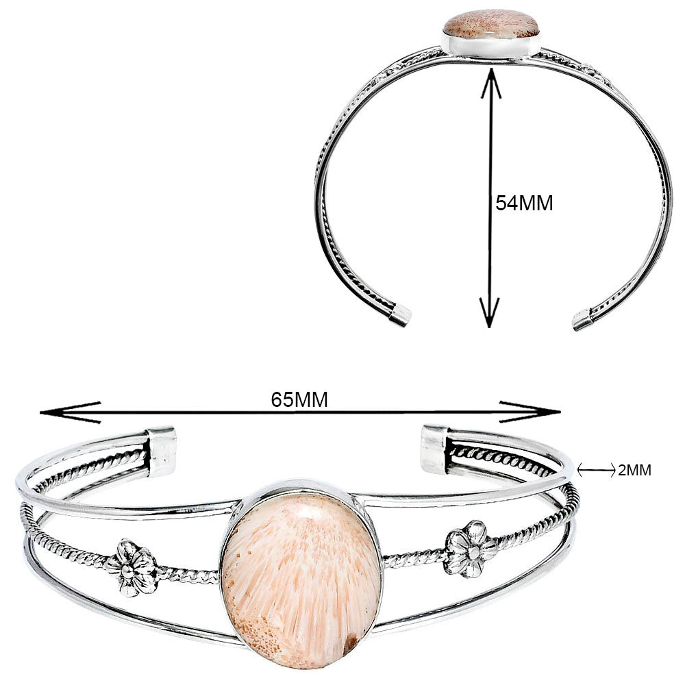 Premium Quality Orange Scolecite - India Cuff Bangle Bracelet B-1012 58-EB10588