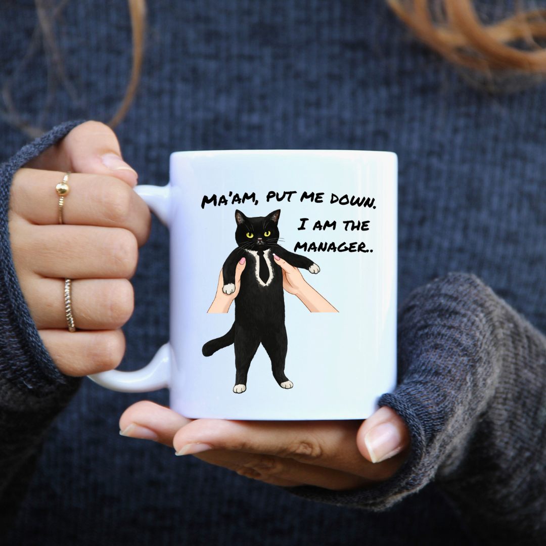 Cute Cat Manager - Ceramic Coffee Mug Dishwasher Safe