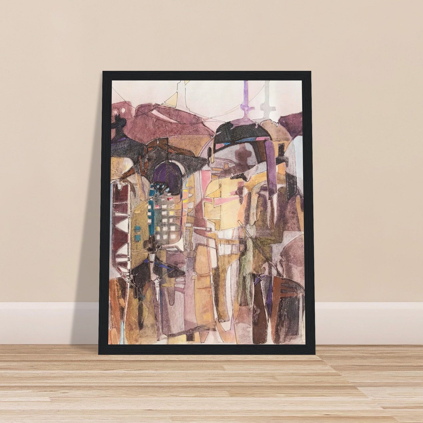 'San Francisco De Asis #2' Abstract I 12x16 inch Wooden Framed Art Print I Original Artwork by American Artist Barbara Cleary