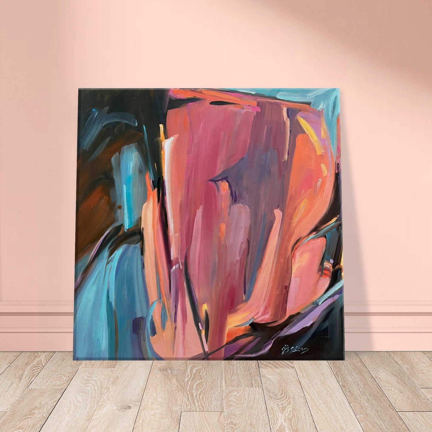 ‘Colorscape' Abstract I 12x12 inch Art Print on Canvas I Original Artwork by American Artist Barbara Cleary