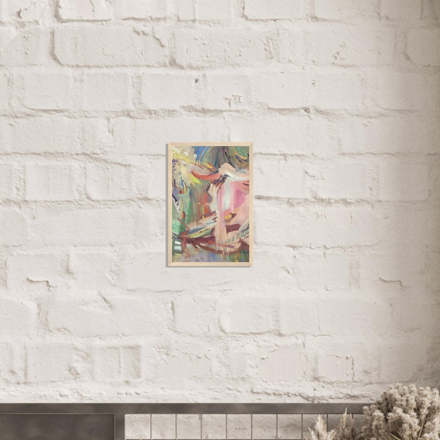 'All Seasons' Abstract I 12x18 inch Wooden Framed Art Print I Original Artwork by American Artist Barbara Cleary
