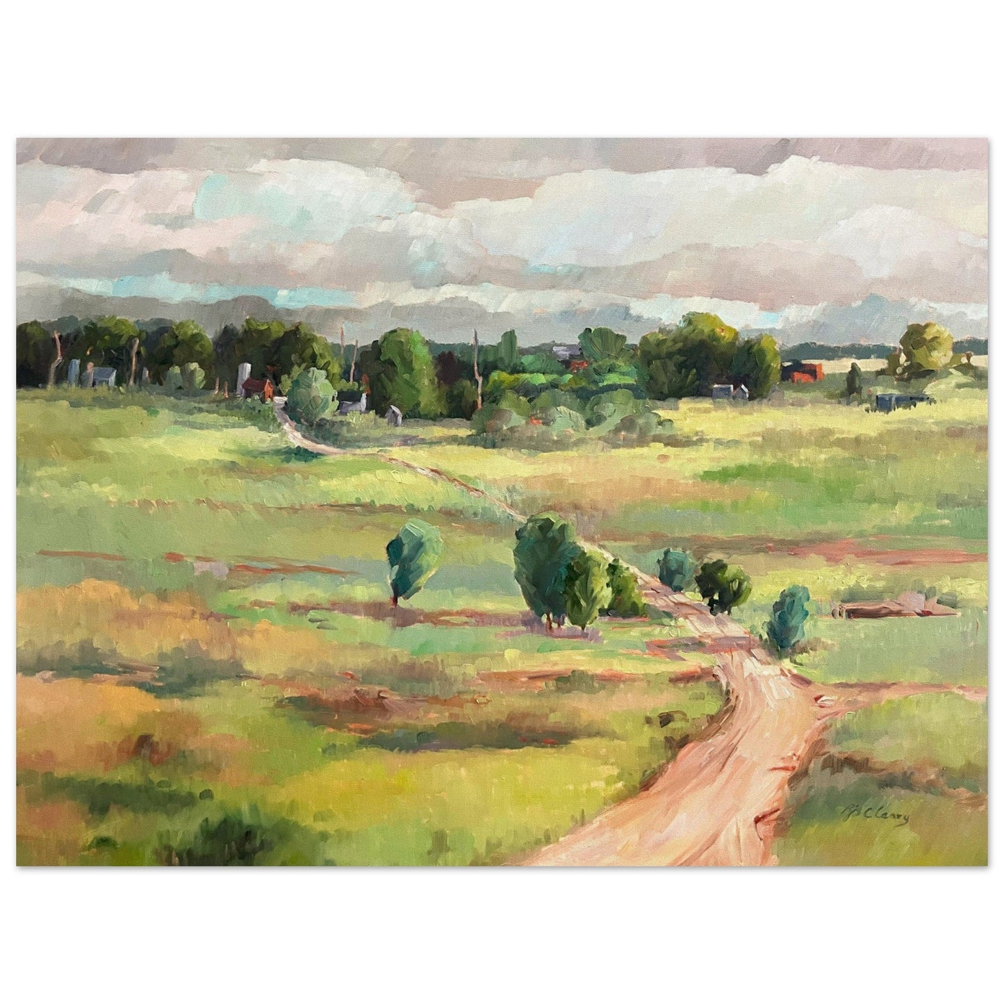 'The Meadow' Landscape I 24x32 Museum-Quality Matte Paper Poster | Original Artwork by American Artist Barbara Cleary