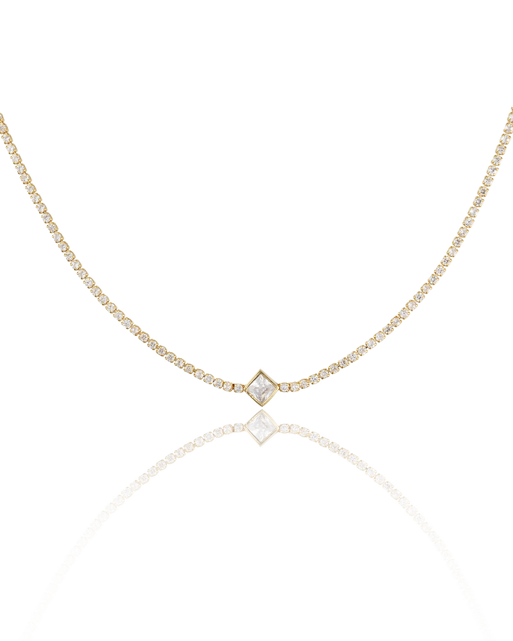 2mm Tennis Diamond Shape Stone Charm Bracelet (F236/I72B)