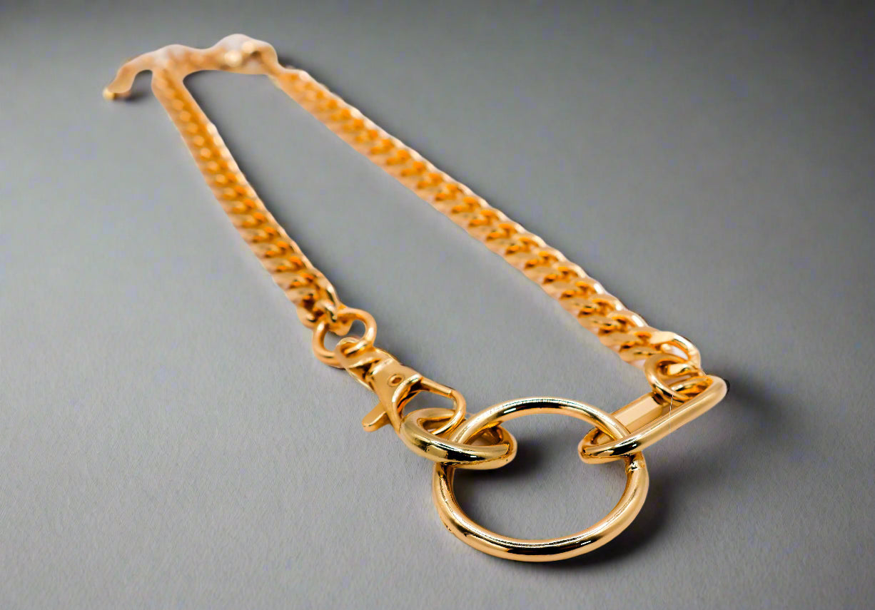 Golden Chain Cascade Necklace – Luxury Gold Statement Necklace
