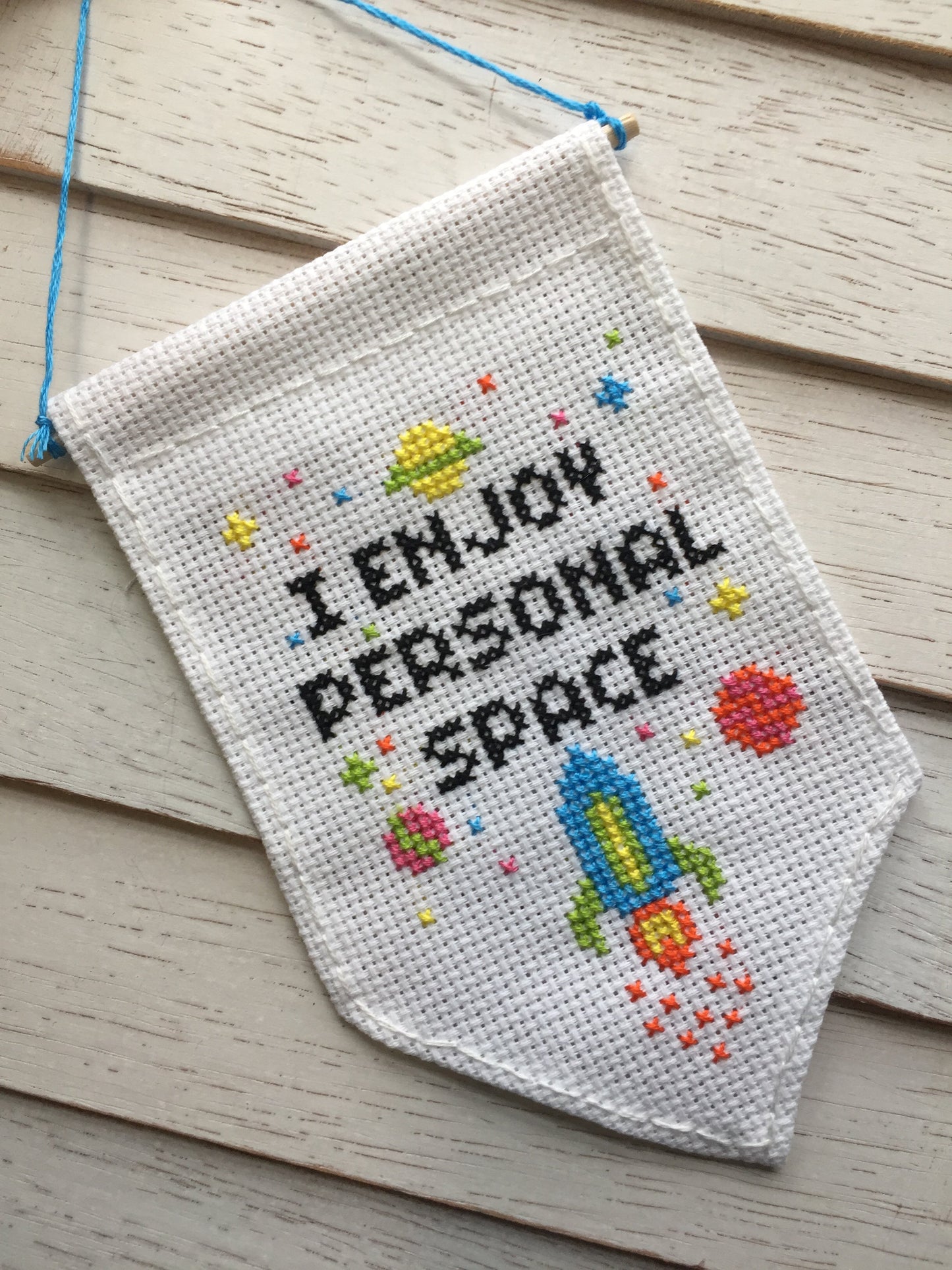 Personal Space Tiny Banner Counted Cross Stitch Kit