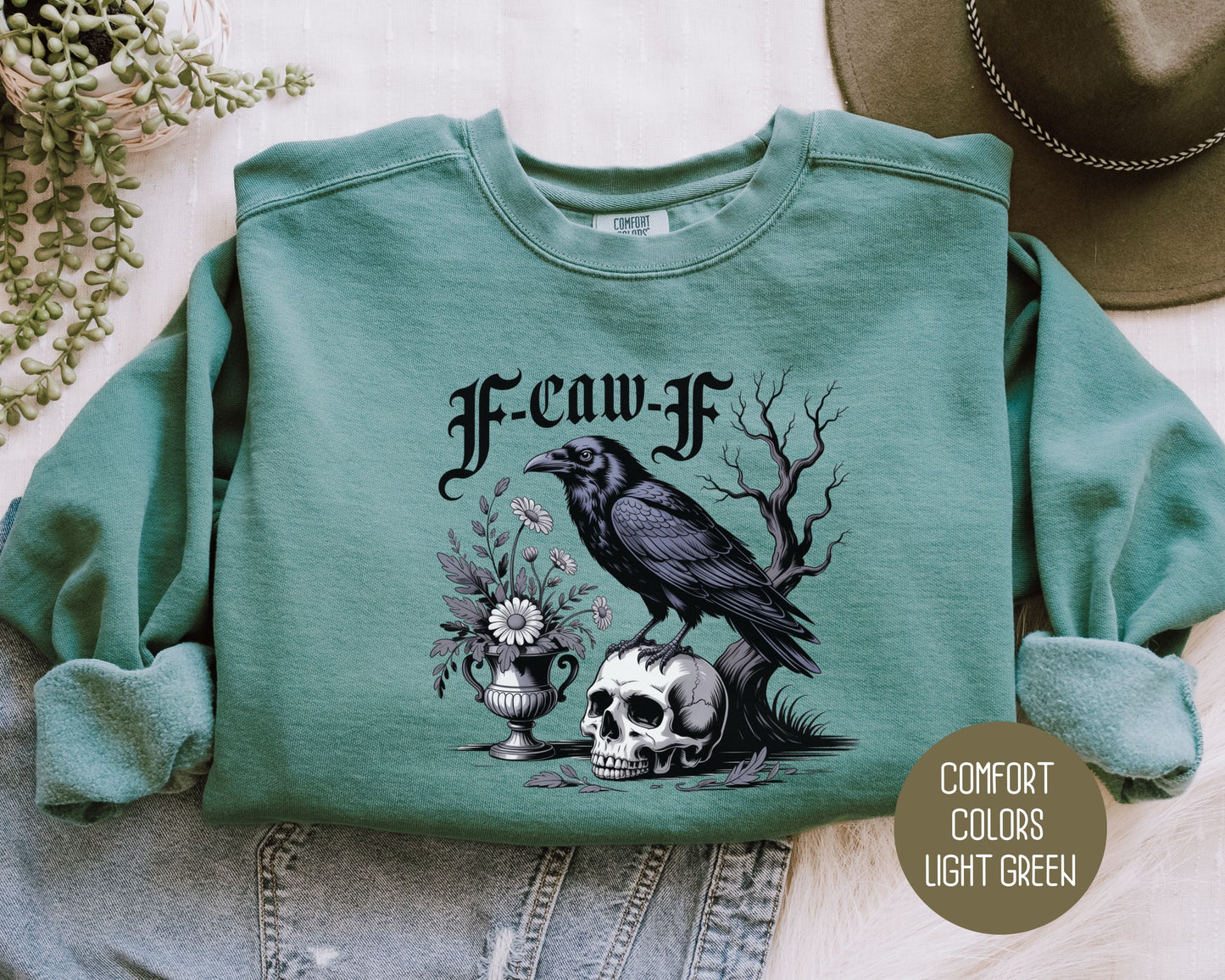 F-Caw-F Black Crow Raven Comfort Colors Sweatshirt