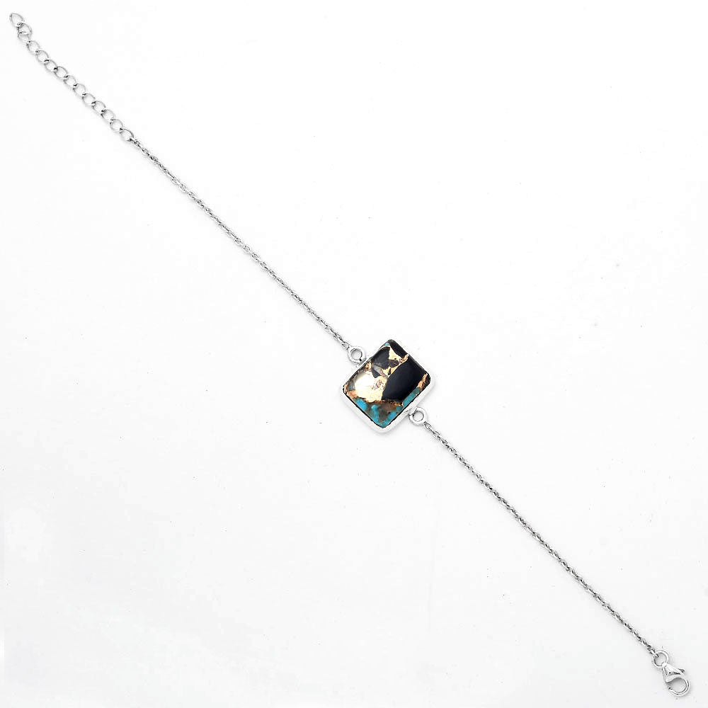 Natural Shell In Black Blue Turquoise Bracelet B-1023 SDB3168