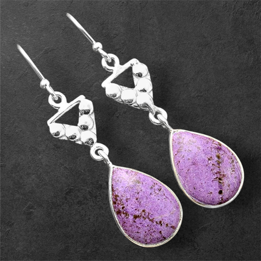 Natural Purpurite - South Africa Earrings E-1094 SDE86223