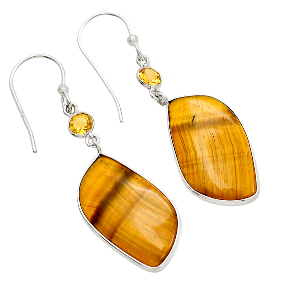 Tiger Eye and Citrine Earrings E-1002 SDE90612
