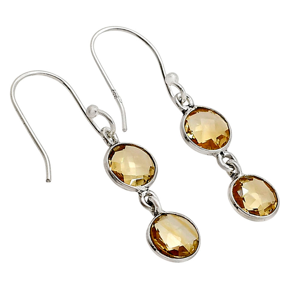 Citrine Checker Briolette Earrings E-1006 SDE90785