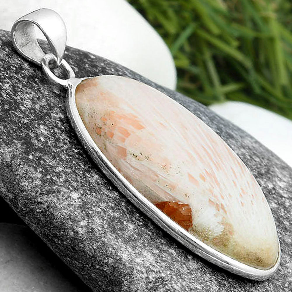 Natural Orange Scolecite - India Pendant P-1001 SDP103970