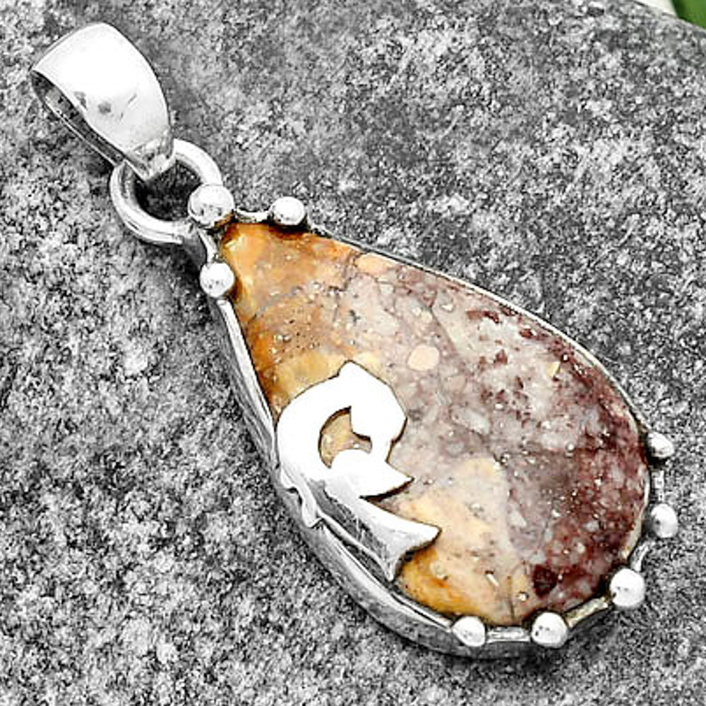 Peacock - Natural Wild Horse Jasper Pendant P-1698 SDP111860