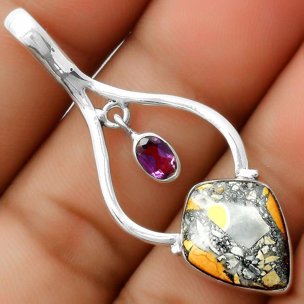 Maligano Jasper Indonesia & Amethyst Pendant P-1648 SDP113682