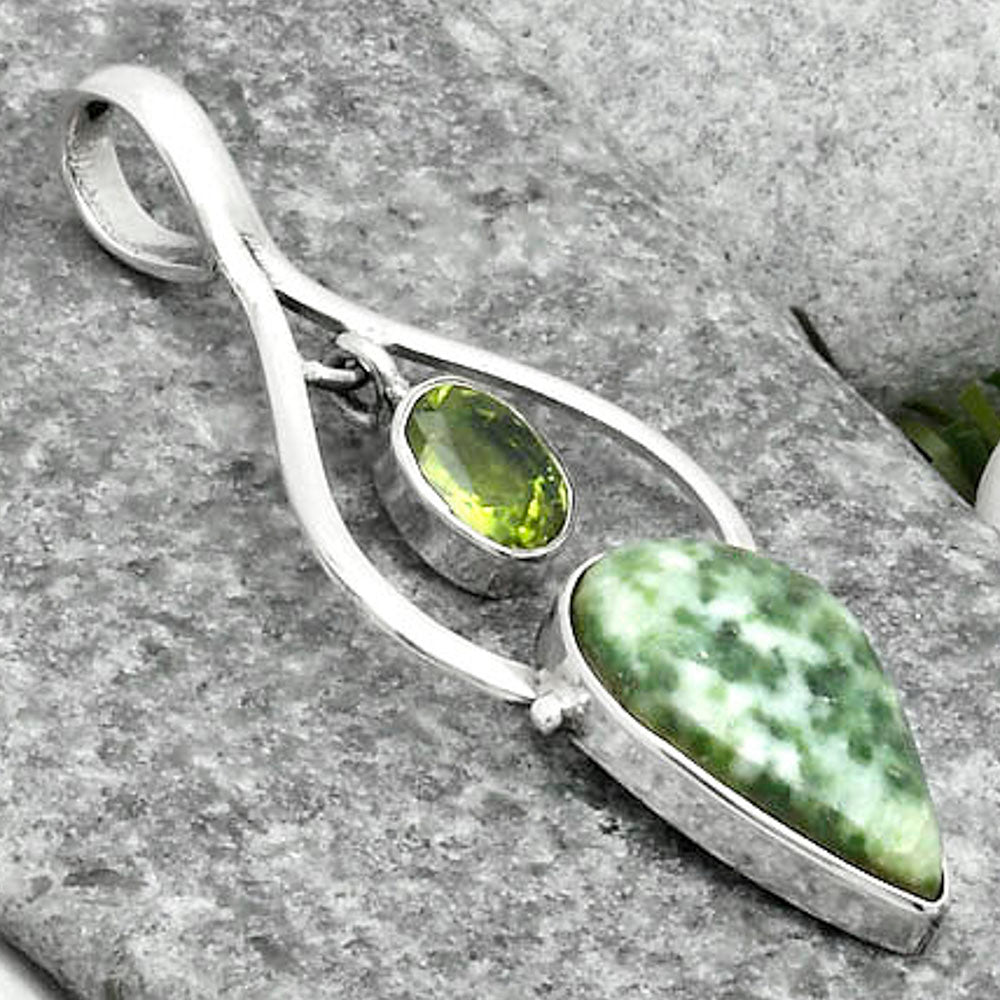 Natural Dioptase & Peridot Pendant P-1648 SDP115859