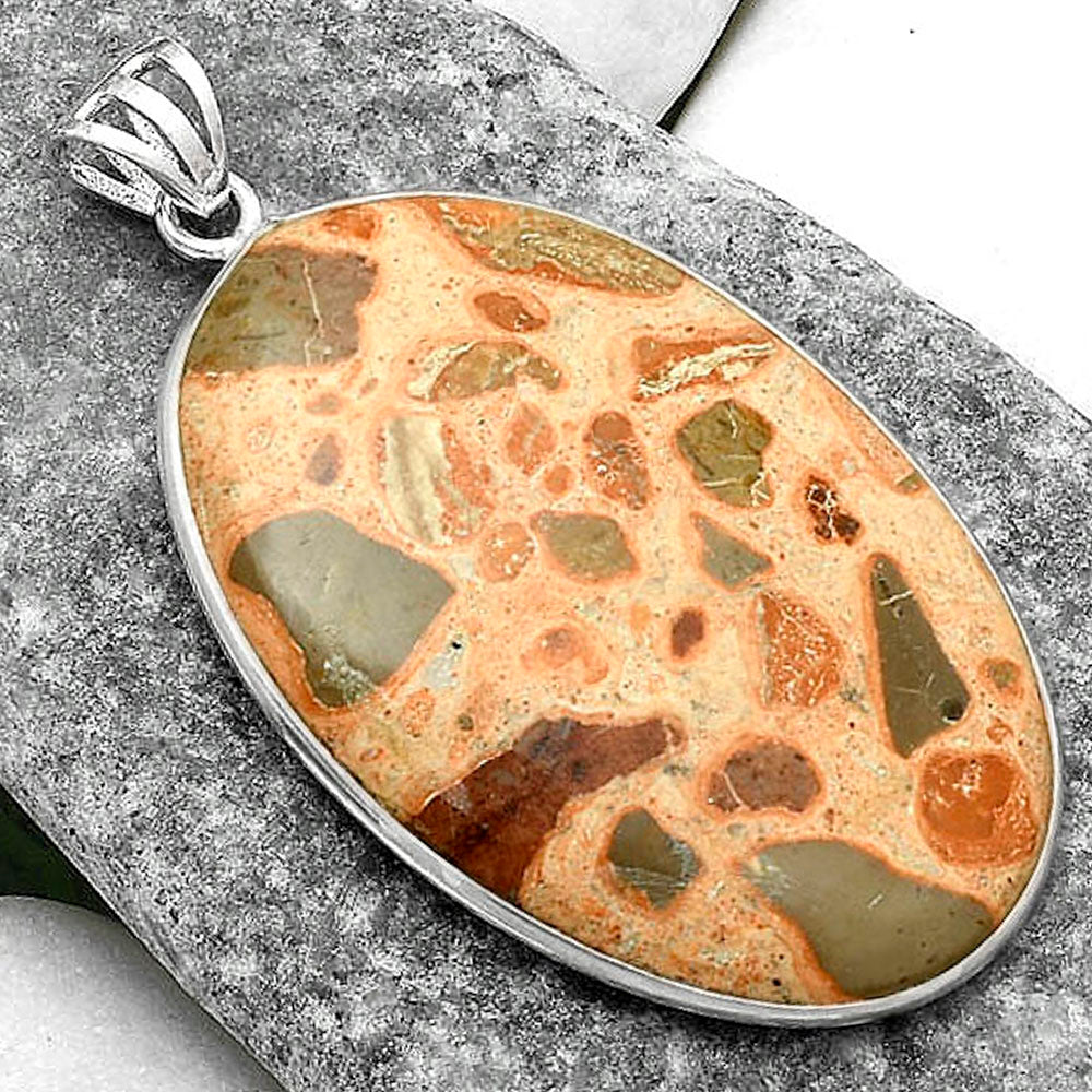Natural Chert Breccia Crystal Pendant P-1001 SDP116523