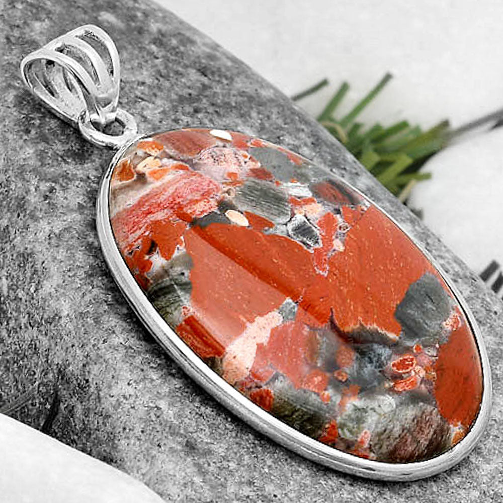 Natural Red Brecciated Jasper Pendant P-1001 SDP124559