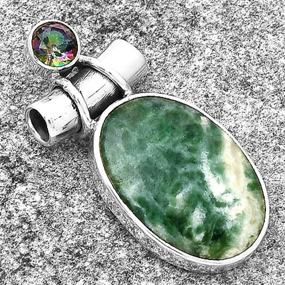 Natural Dioptase & Mystic Topaz Pendant P-1159 SDP127802