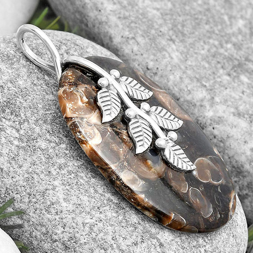 Leaves Natural Turtella Jasper USA Pendant P-1291 SDP129152