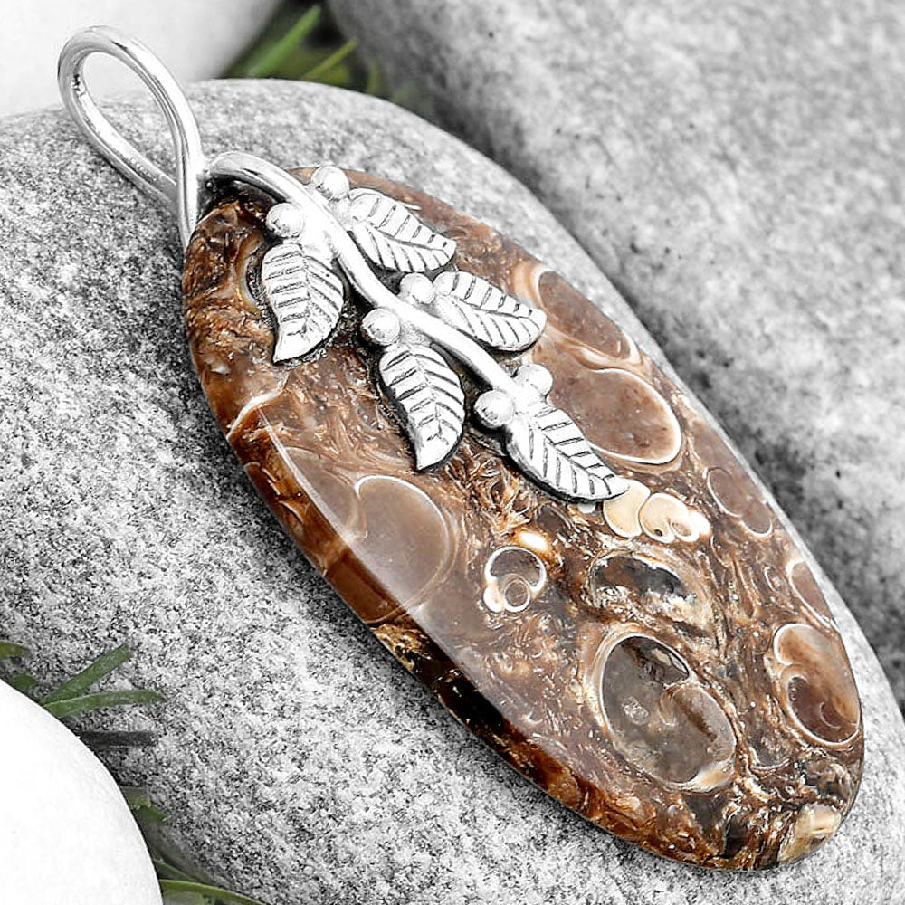 Leaves Natural Turtella Jasper USA Pendant P-1291 SDP129155