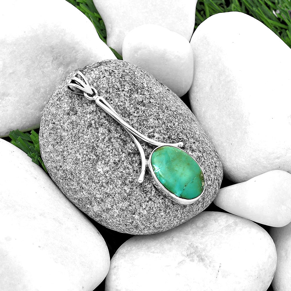 Natural Rare Turquoise Nevada Aztec Mt Pendant P-1054 SDP134812