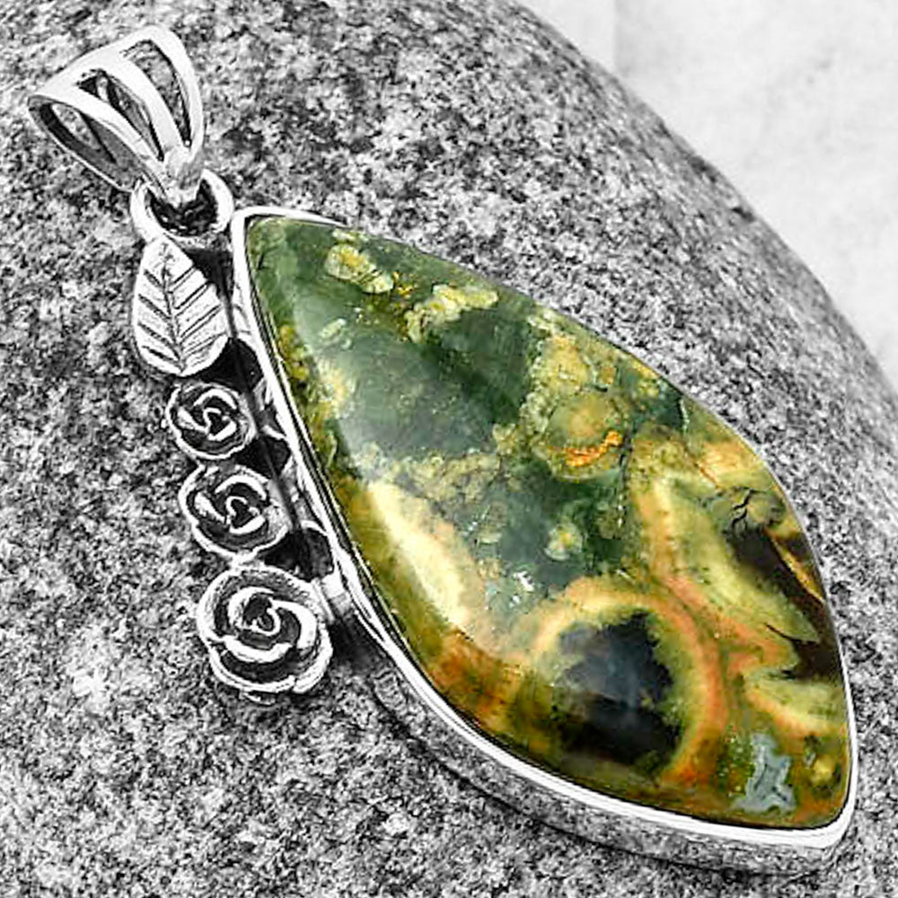 Floral - Ocean Jasper - Madagascar Pendant P-1070 SDP138949