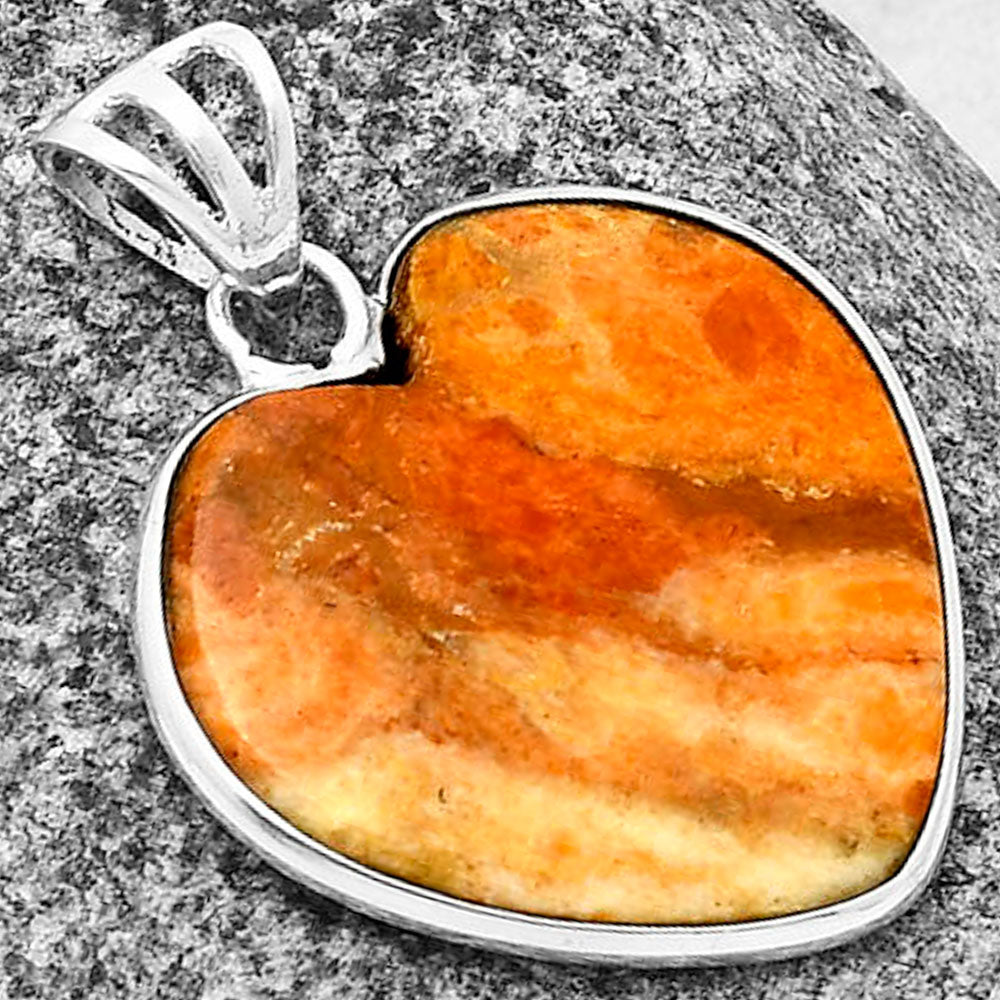 Heart Natural Coral Jasper Pendant P-1043 SDP139050