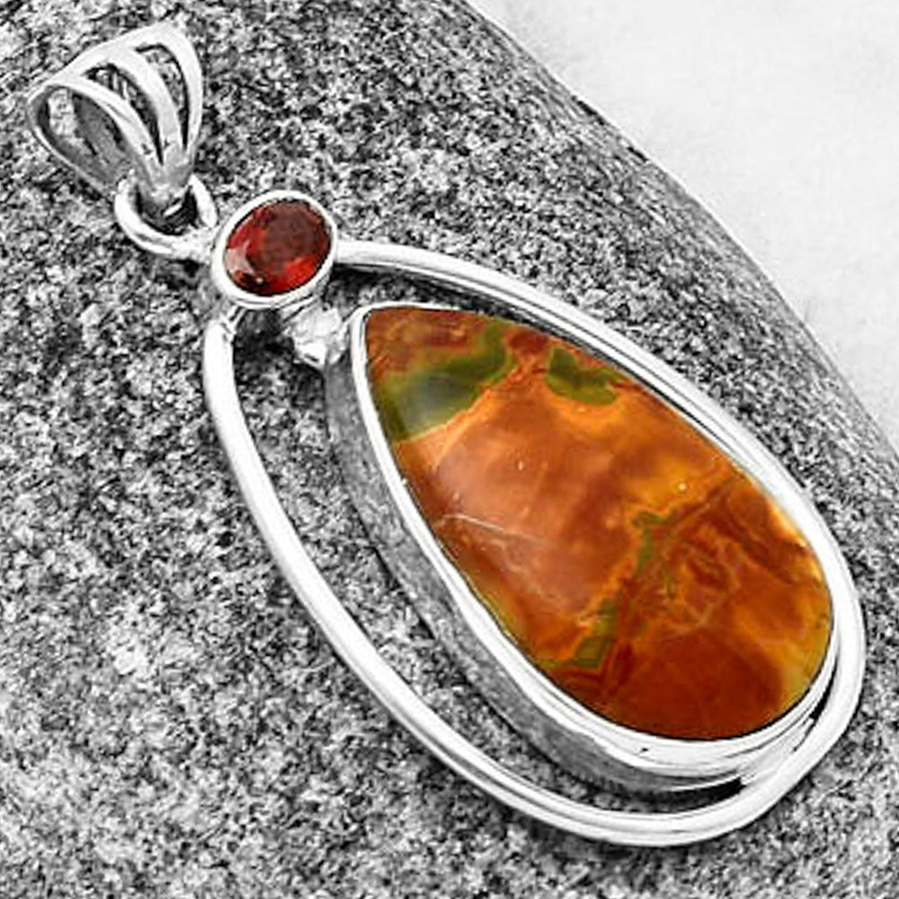 Natural Cherry Creek & Garnet Pendant P-1005 SDP139255