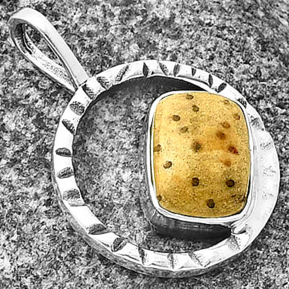 Natural Palm Root Fossil Agate Pendant P-1067 SDP139621