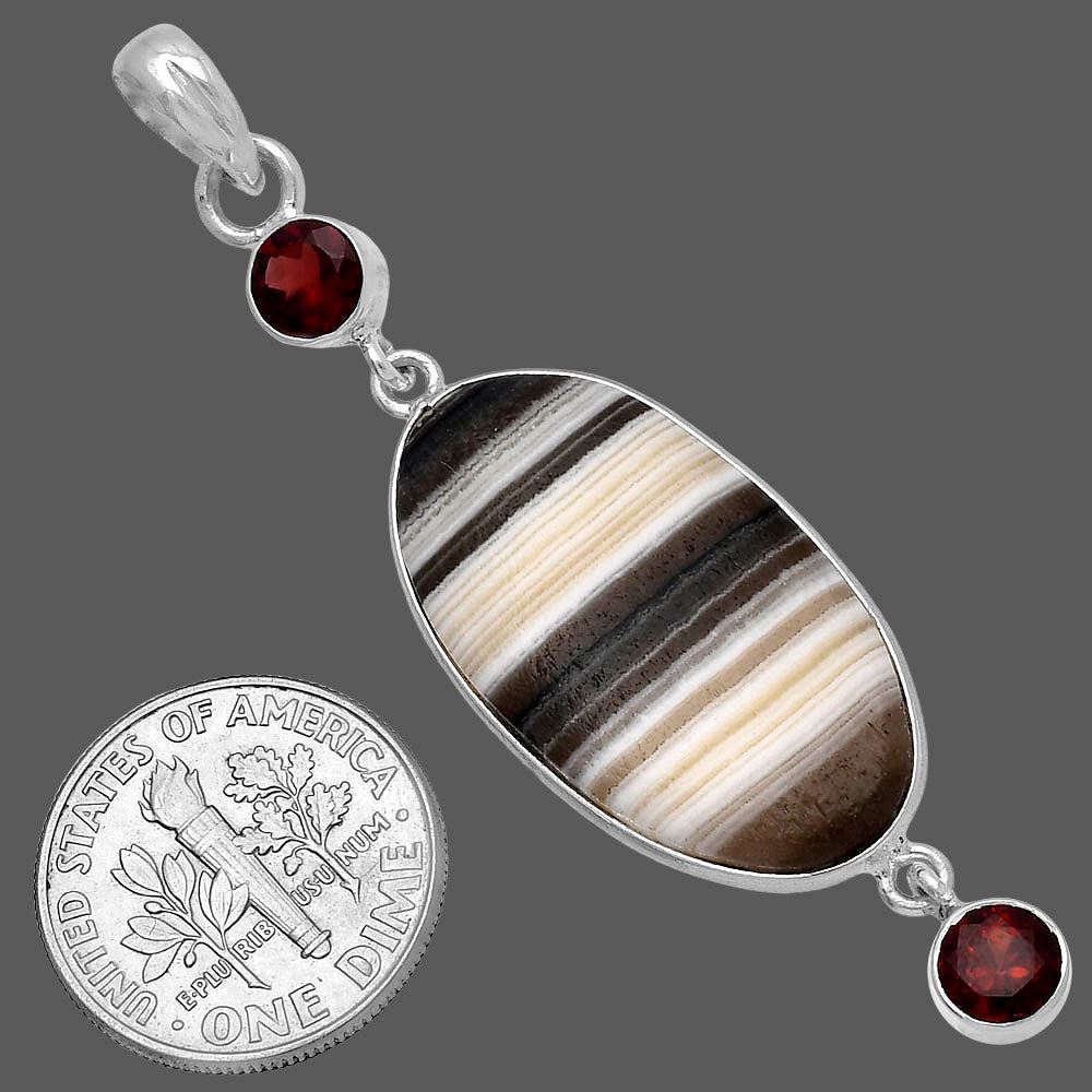 Natural Prairie Agate & Garnet Pendant P-1123 SDP145659