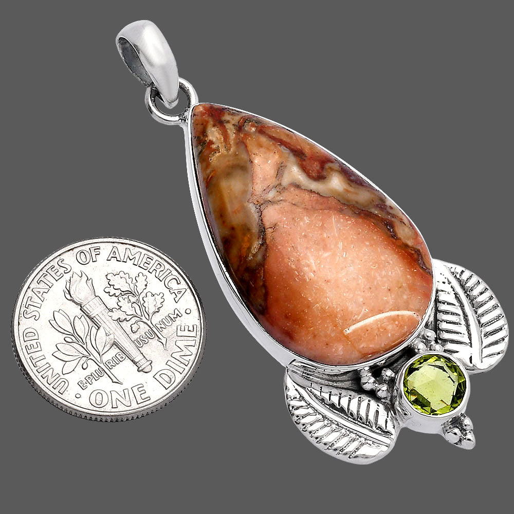 Rosetta Picture Jasper & Peridot Pendant P-1127 SDP145926