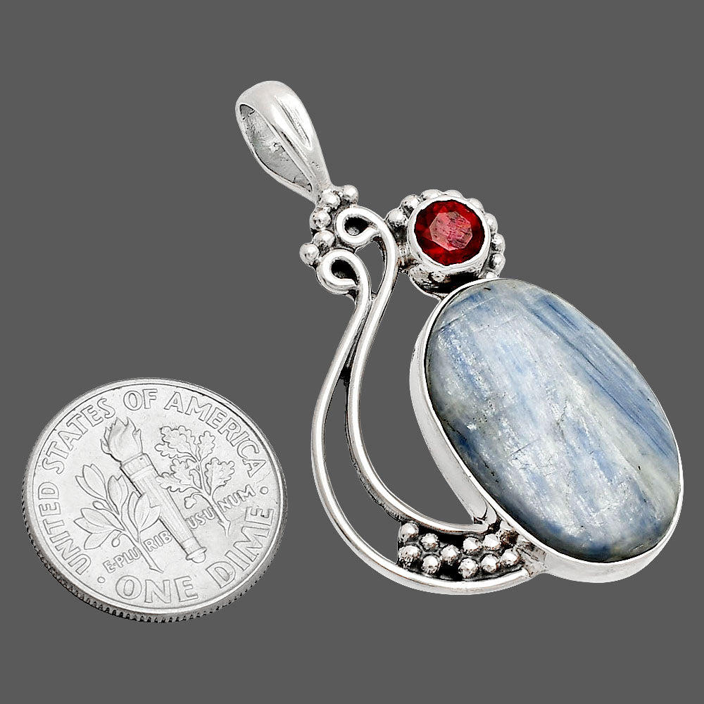 Blue Kyanite - Brazil & Garnet Pendant P-1573 SDP148775