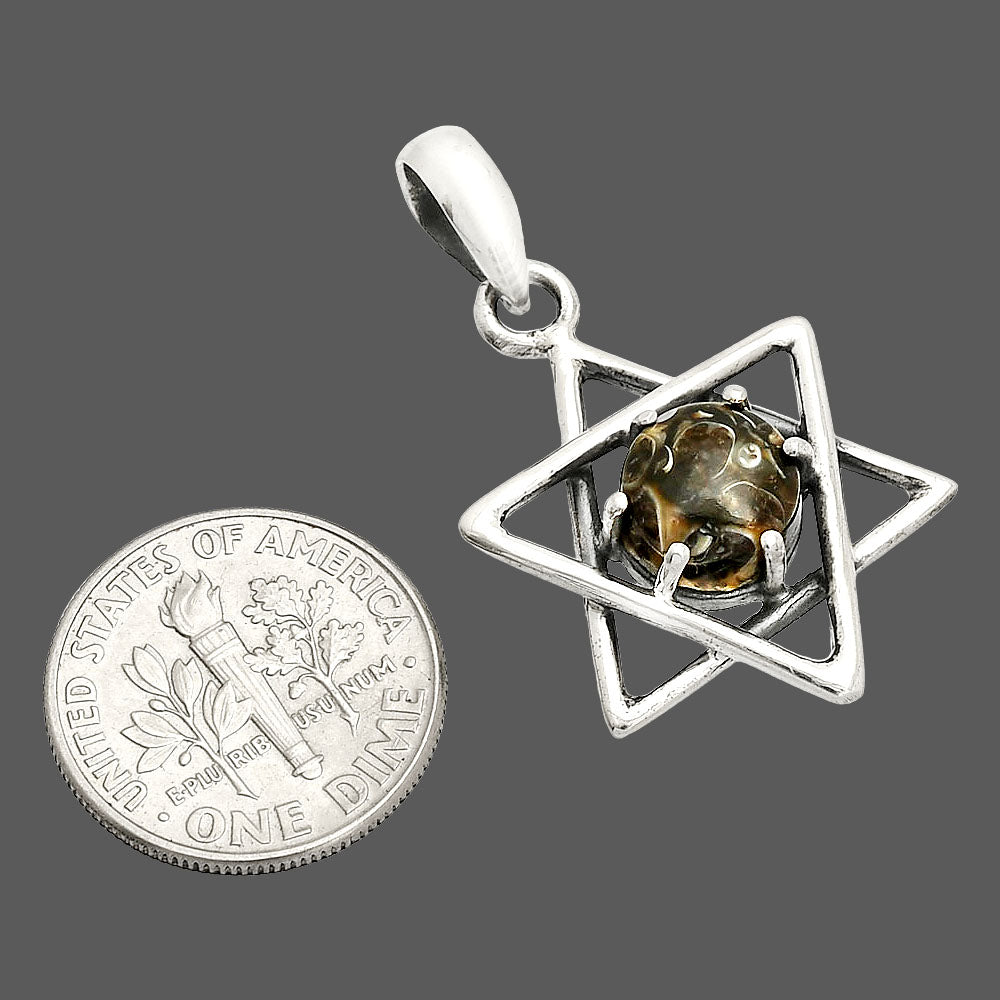Star of David - Natural Turtella Jasper - USA Pendant P-1004 SDP150066