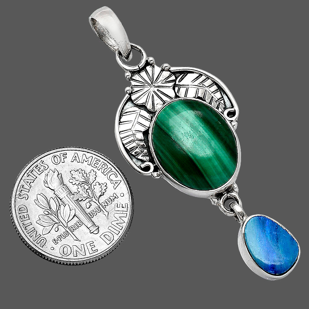 Malachite Eye - Congo & Sterling Opal Pendant P-1413 SDP152023