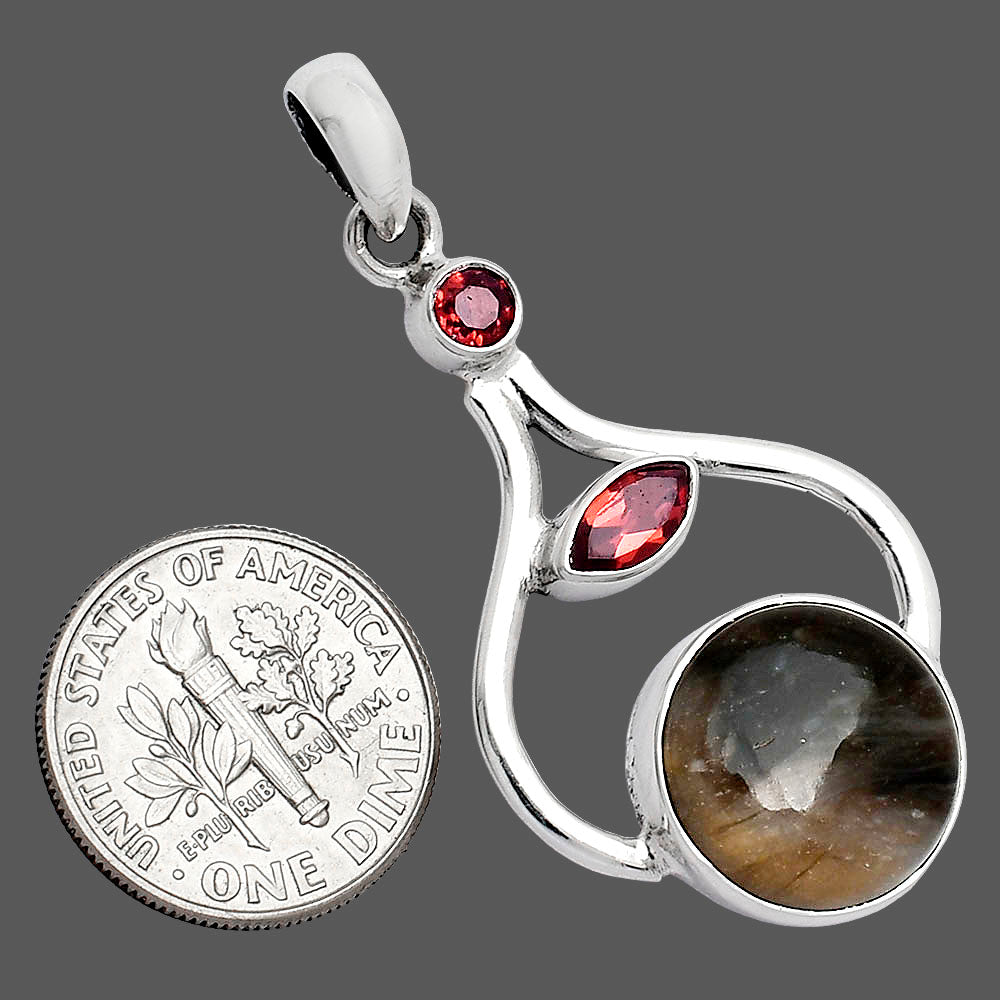 Natural Bat Cave Jasper & Garnet Pendant P-1187 SDP152731