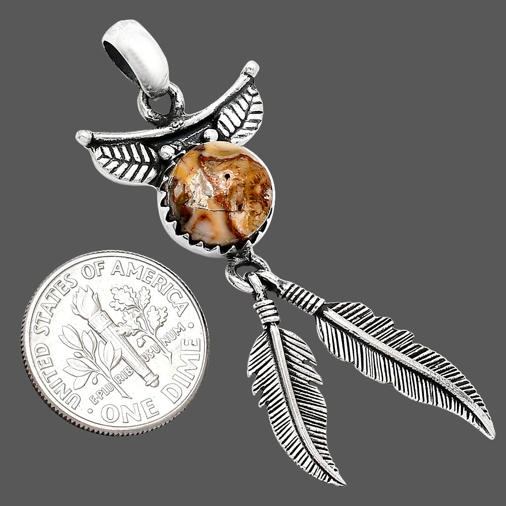 Feather - Rosetta Picture Jasper Pendant P-1284 SDP152925
