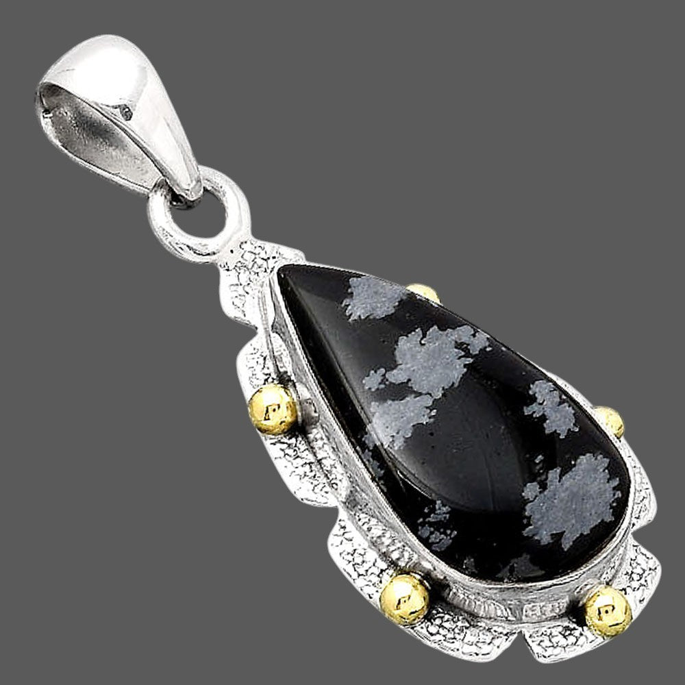 Natural Snow Flake Obsidian Pendant P-1485 SDP154626