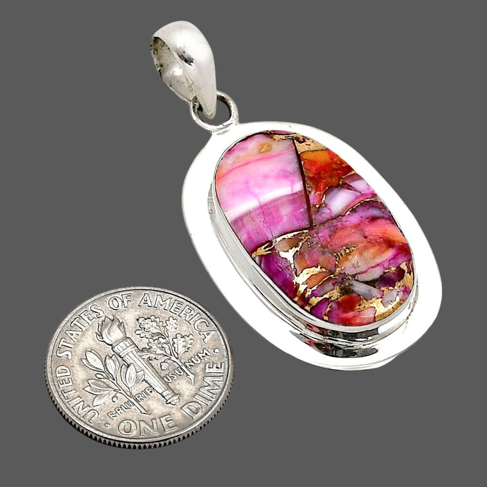 Kingman Orange Dahlia Turquoise Pendant P-1076 SDP158125