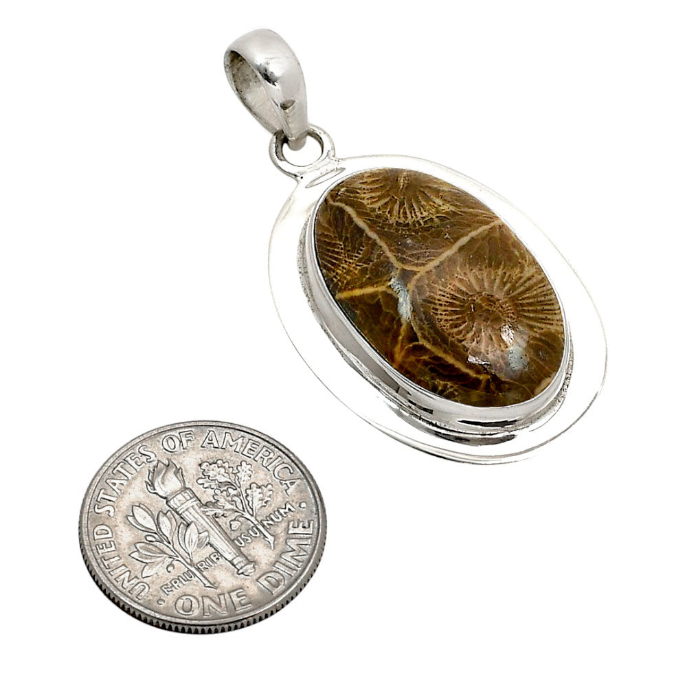Flower Fossil Coral Pendant P-1076 SDP158249